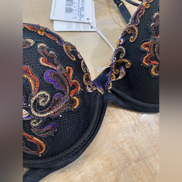 LA PERLA Paisley Embroidered Demi Padded Bra 34C - Picture 12 of 12